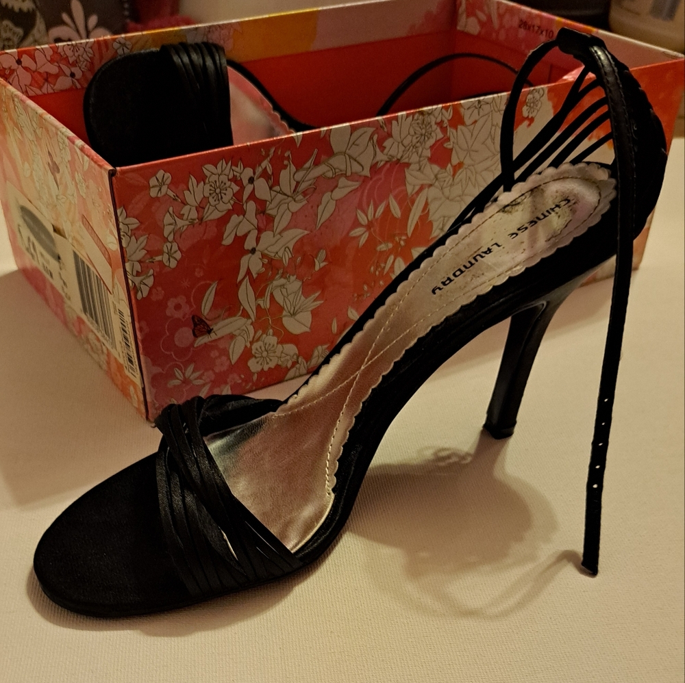 NWT Chinese Laundry Size 8 Black Willy Heels - Picture 8 of 10